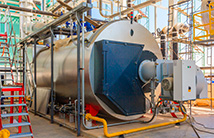 Gas boilers in gas boiler room for steam production